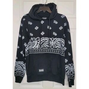 Dogg Supply by Snoop Dogg Black & White Bandana Print Hoodie Sweatshirt Size XS